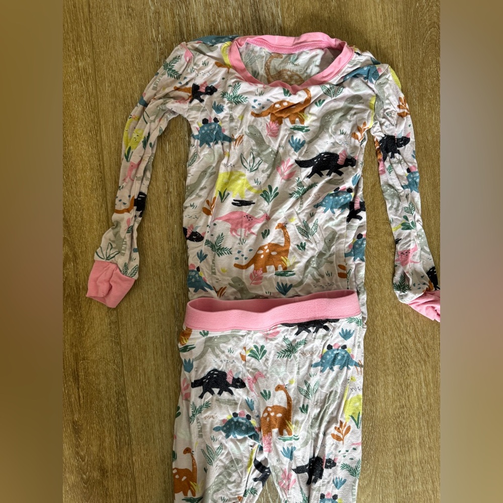 Little Sleepies- Toddler Pink Dinosaur Print Pajama Set